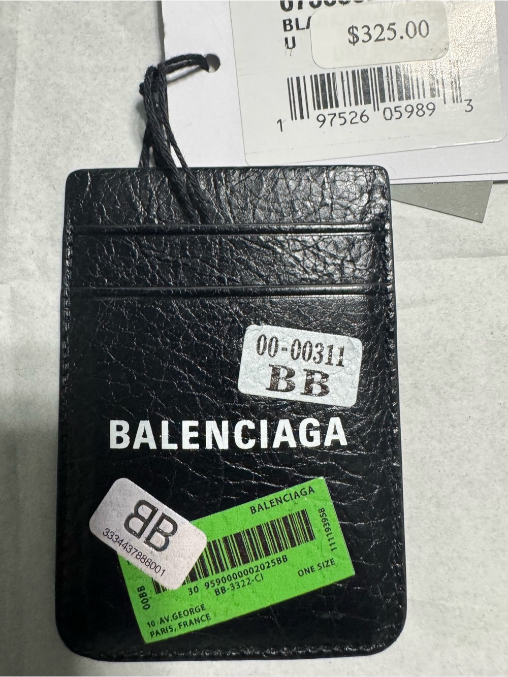 Balenciaga Black Leather Card Holder